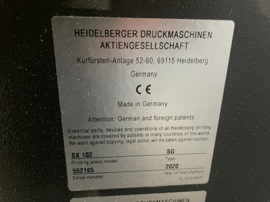 Heidelberg SX 102-2 P