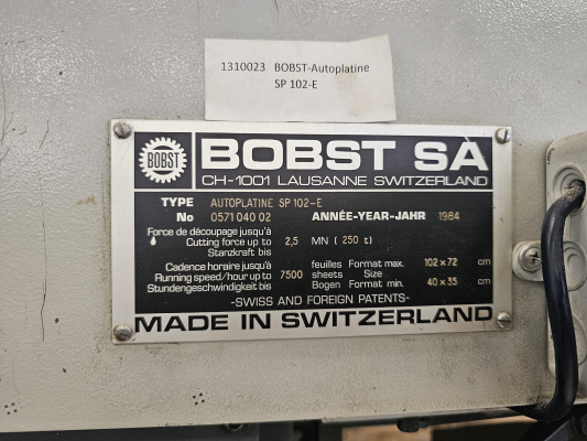 Bobst SP 102 E