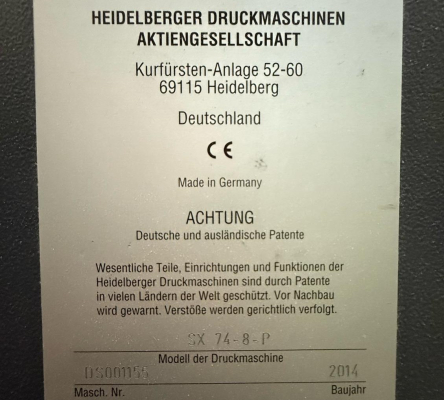 Heidelberg SX 74-8 P