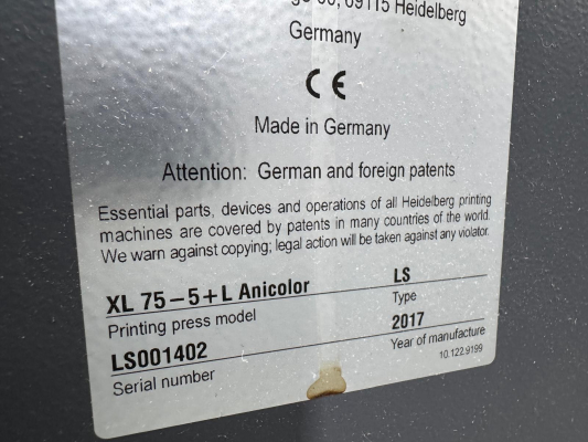 Heidelberg XL 75-5+L  ANICOLOR
