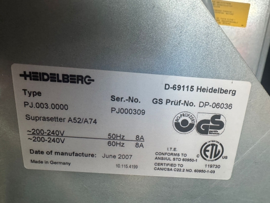 Heidelberg Suprasetter A52 / A74